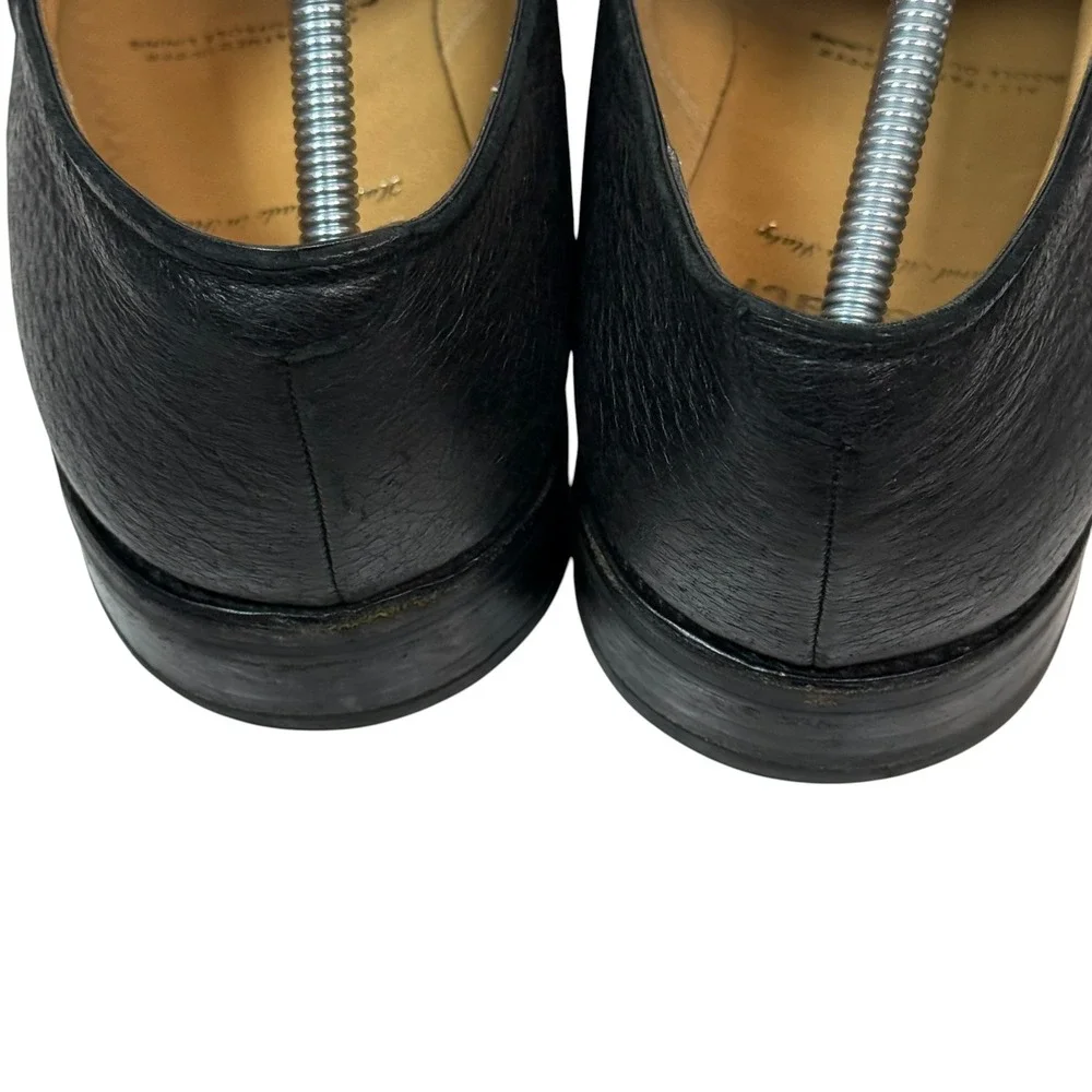 Gravati Mens Black Pebbled Leather Derby Shoes Handmade in Italy 11.5W 16133
